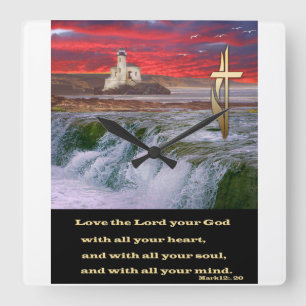 Christian Square Wall Clock