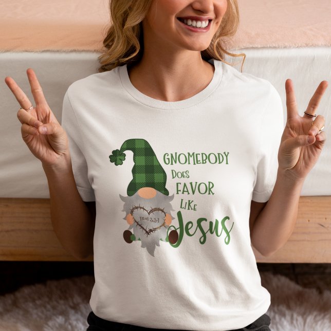 Christian St. Patrick's Cute Gnome Women's White T-Shirt (Creator Uploaded)