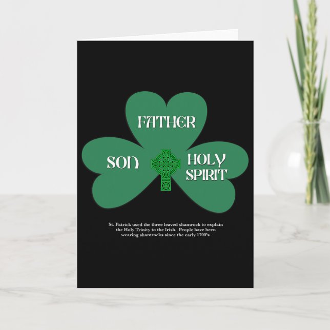 Christian St Patrick's Day Religious Trinity Clove Card (Front)