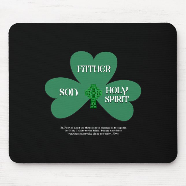 Christian St Patrick's Day Religious Trinity Clove Mouse Pad (Front)
