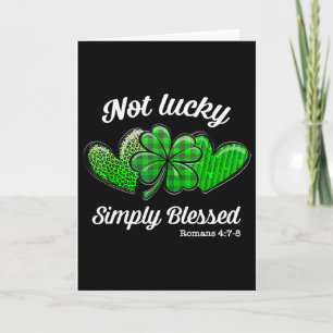 Christian St Patricks Day Shamrock Not Lucky Simpl Card