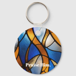 Christian stain-glass look keychain