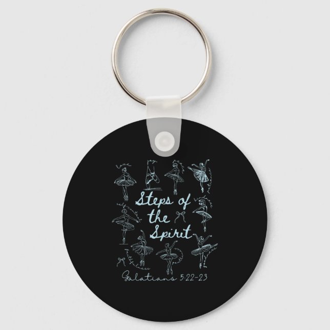 Christian Steps Of Srit Bible Verse Ballet Dancer  Keychain (Front)