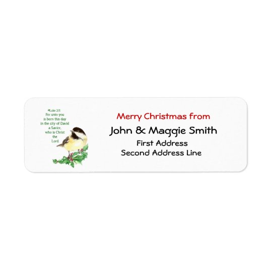 Christian Sticker Bible Scripture Luke 2:11 Return Address Label
