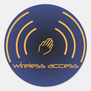Christian stickers: Wireless Access (prayer) Classic Round Sticker