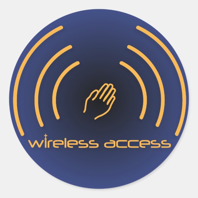 Christian stickers: Wireless Access (prayer) Classic Round Sticker (Front)