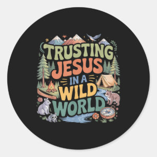 Christian Summer True North Trusting Jesus Camp Vb Classic Round Sticker