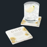Christian Sunflowers Romans 1:20 Scripture  Stone Coaster<br><div class="desc">Romans 1:20 Scripture Watercolor sunflowers coasters.  Generic.  Religious decor.  Christian decor.</div>