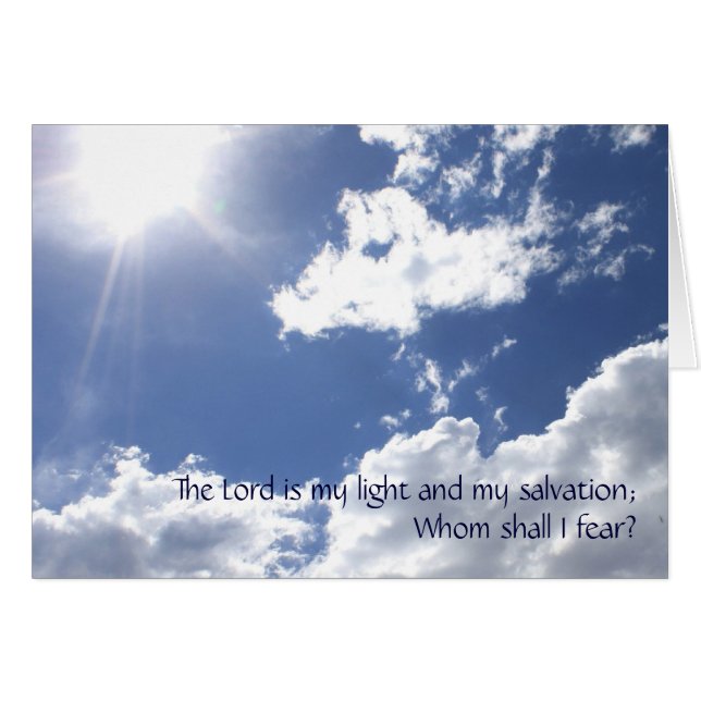 Christian Sunny Sky Psalms 27 All Occasion Card (Front Horizontal)