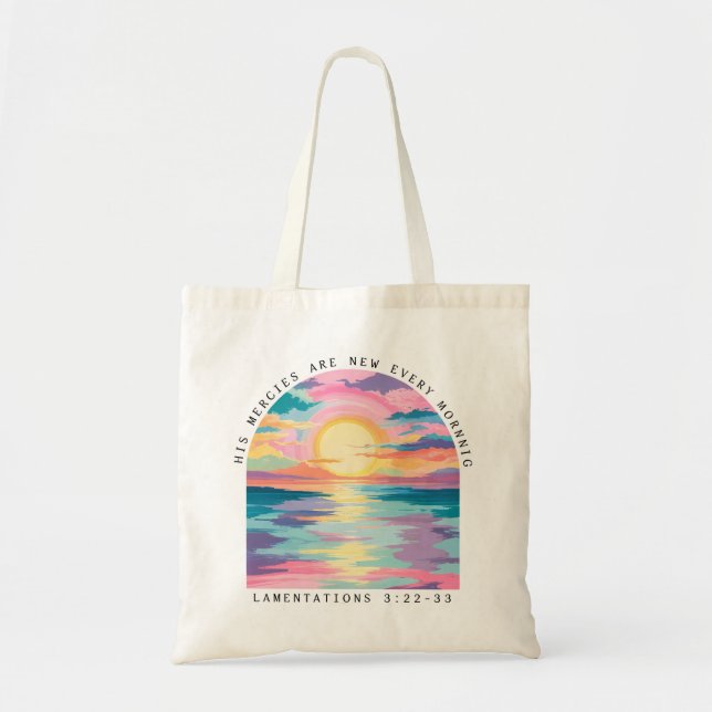 Christian Sunset Bible Verse Tote Bag (Front)