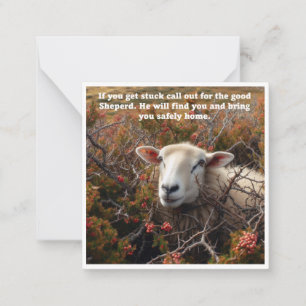 Christian support lamb in briars card