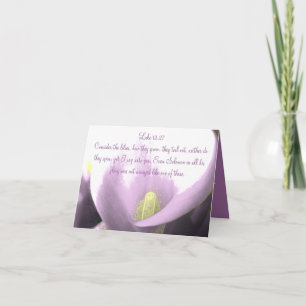 Christian Sympathy Card Consider the Lilies