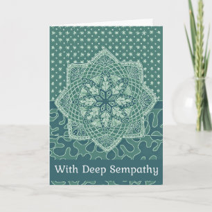 Christian Sympathy Card Green Doodle Design