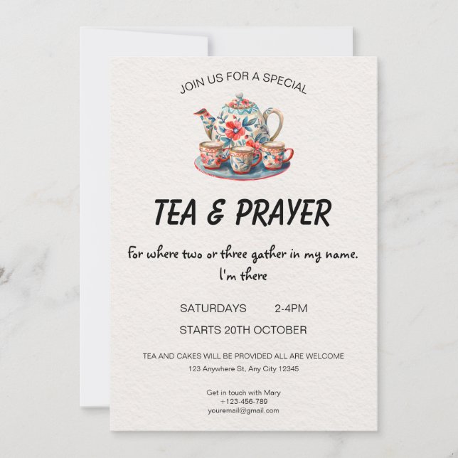 Christian Tea & Prayer Invitation (Front)