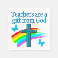 CHRISTIAN TEACHER CROSS AND BUTTERFLY DESIGN