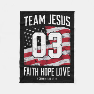 Christian - Team Jesus 03 Faith Hope Love Fleece Blanket