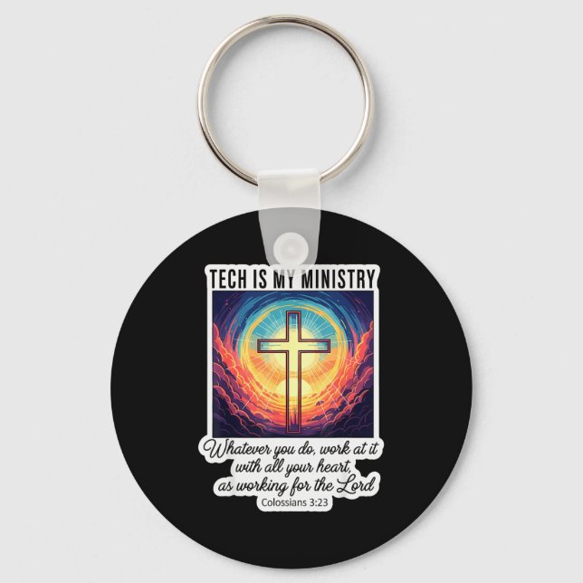 Christian Technology Expert Tech Is My Ministry Je Keychain (Front)