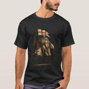 Christian Templar Knight with England Flag - Catho T-Shirt