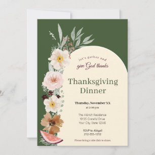 Christian Thanksgiving Dinner Elegant Invitation