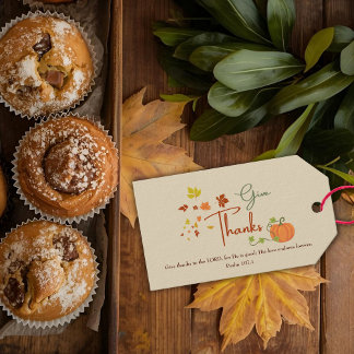 Christian Thanksgiving | Personalized Family Name  Gift Tags