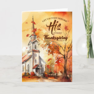 Christian Thanksgiving Psalm Scripture Church  Holiday Card