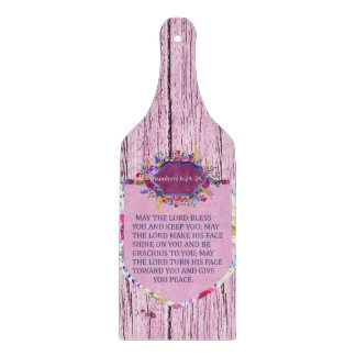 Christian The Blessing Pink Floral Bible Verse Cutting Board