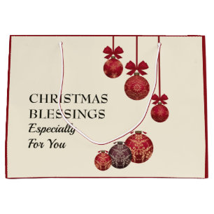 Christian THE LORD BLESS YOU Christmas Baubles Large Gift Bag