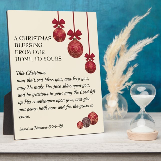 Christian | THE LORD BLESS YOU | Christmas Plaque (Side)