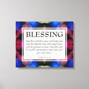 Christian THE LORD BLESS YOU Numbers 6:24-26 Canvas Print