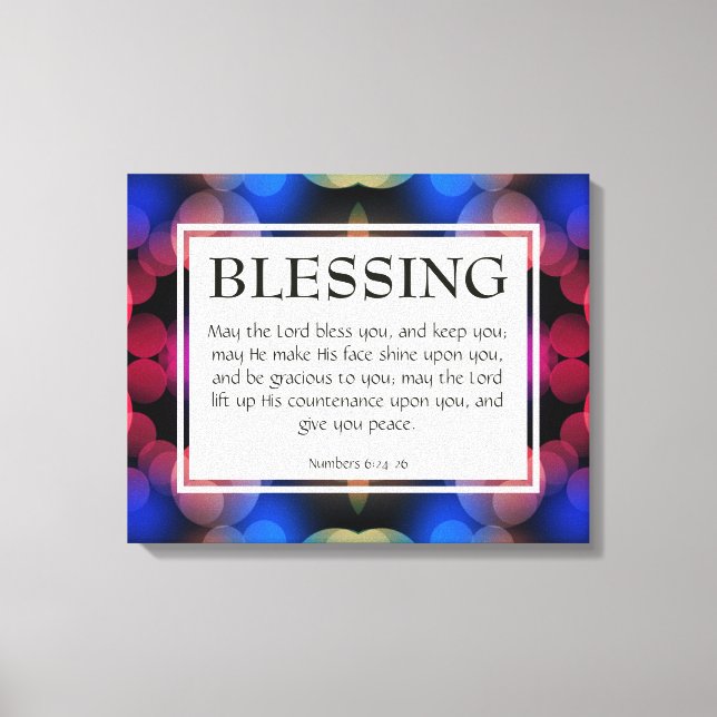 Christian THE LORD BLESS YOU Numbers 6:24-26 Canvas Print (Front)