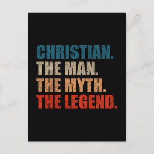 Christian The Man The Myth The Legend Postcard