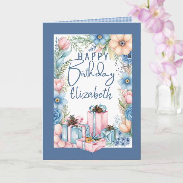 Christian Themed Folded Birthday Greeting Card (Orchid)