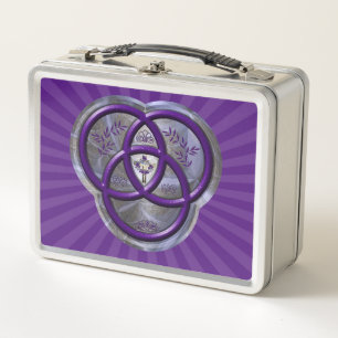 Christian Trinity Rings with Cross Metal Lunch Box