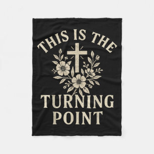 Christian Turning Int Cross Floral Faith Design Fleece Blanket