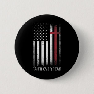 Christian Us Usa Flag American Christ Faith Over F 2 Inch Round Button