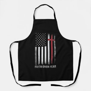 Christian US USA Flag American Christ Faith Over F Apron