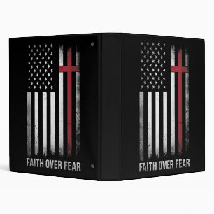 Christian US USA Flag American Christ Faith Over F Binder