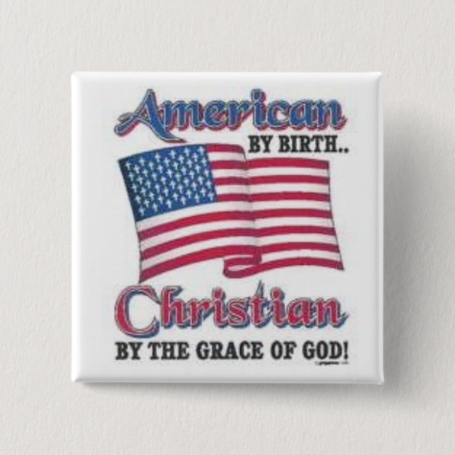 Christian USA 2 Inch Square Button (Front)