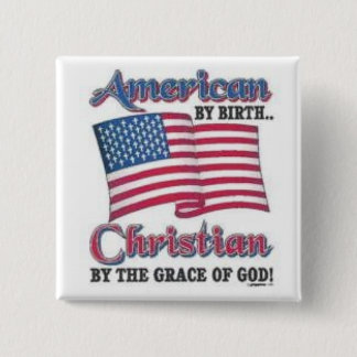 Christian USA 2 Inch Square Button