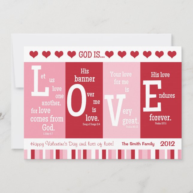 Christian Valentine Carte "Dieu est amour" Bible V (Devant)