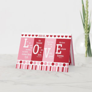 Christian Valentine Carte "Dieu est amour" Bible V