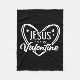 Christian Valentine Day Jesus Religious Valentine Fleece Blanket