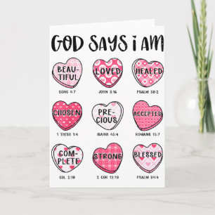 Christian Valentine God Says Bible Verses Hearts F Card