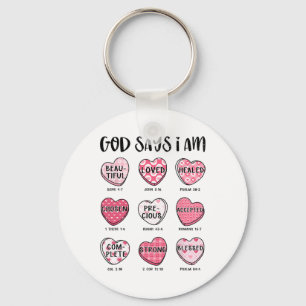 Christian Valentine God Says Bible Verses Hearts F Keychain