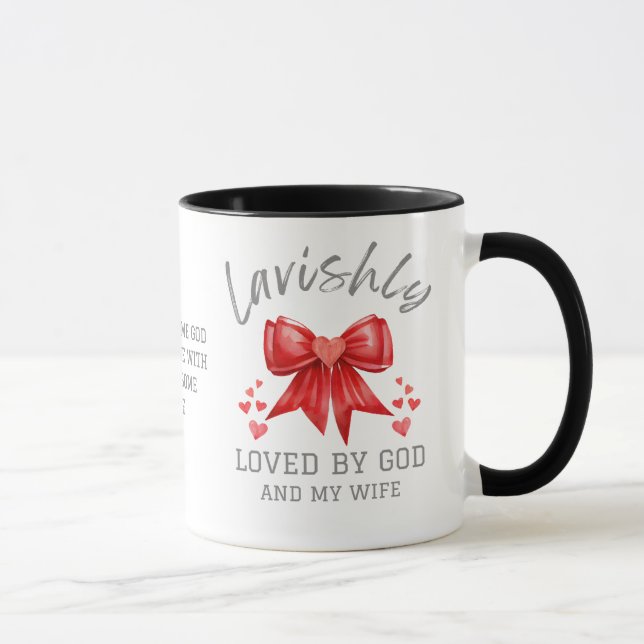 Christian Valentine LAVISHLY LOVED Coquette Bow  Mug (Right)