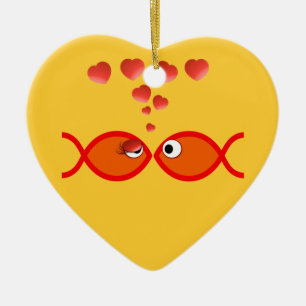 Christian Valentine Orange v2 Ceramic Ornament