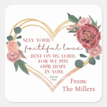 Christian Valentine Sticker Coeur Peint Floral