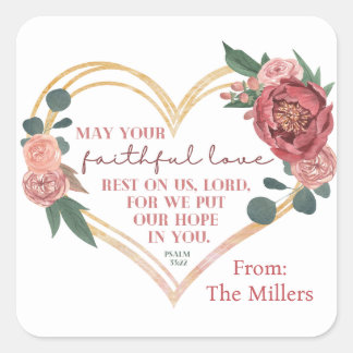 Christian Valentine Sticker Coeur Peint Floral