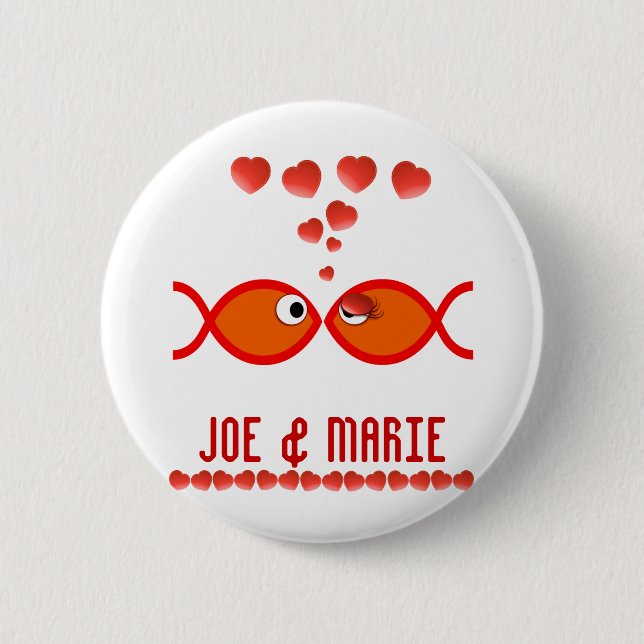 Christian Valentine Symbols - Orange v1 2 Inch Round Button (Front)