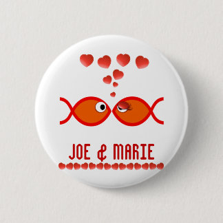 Christian Valentine Symbols - Orange v1 2 Inch Round Button
